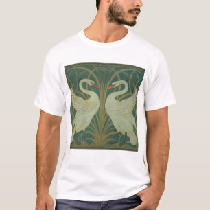 Behangselontwerp voor paneel van "Swan, Rush & Iri T-shirt