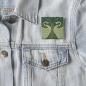 Behangselontwerp voor paneel van "Swan, Rush & Iri Vierkante Button 5,1 Cm (In situ)