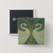 Behangselontwerp voor paneel van "Swan, Rush & Iri Vierkante Button 5,1 Cm (Voorkant /achterkant)