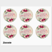 behangselpapier en Rozen bruiloft Ronde Sticker (Vel)