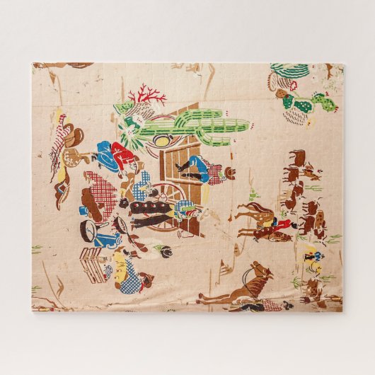  behangselpapier met cowboys - 520 stuk legpuzzel (Horizontaal)