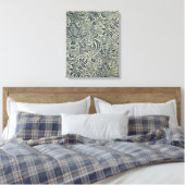 Behangselpapier met marineblauw zeewier canvas afdruk (Insitu (Slaapkamer))