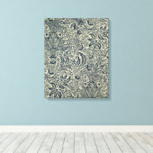 Behangselpapier met marineblauw zeewier canvas afdruk (Insitu (Houten vloer))