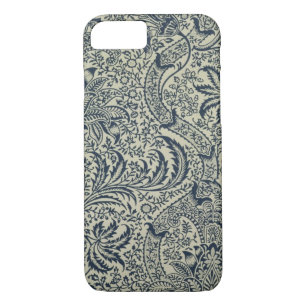 Behangselpapier met marineblauw zeewier 	iPhone 8/7 hoesje