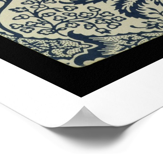 Behangselpapier met marineblauw zeewier poster (Hoek)