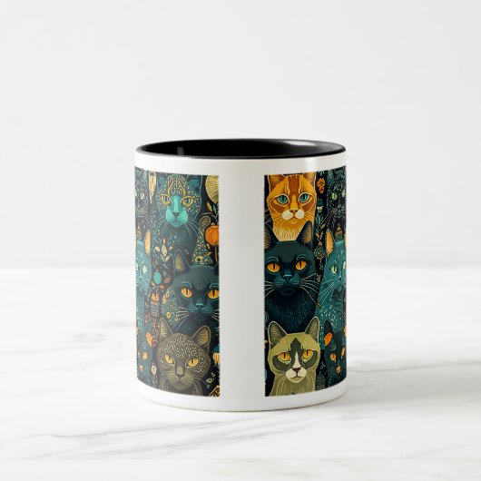 Behangselpapier met tweetone Mok, 11 oz Tweekleurige Koffiemok (Center)