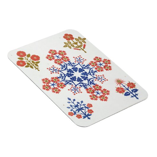 Behangselpapier, met viliet, iris en tulpenmotief, magneet (Rechterzijde)