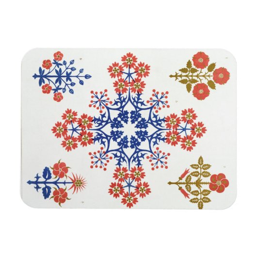 Behangselpapier, met viliet, iris en tulpenmotief, magneet (Horizontaal)