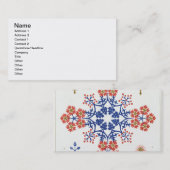 Behangselpapier, met viliet, iris en tulpenmotief, visitekaartje (Voorkant / Achterkant)