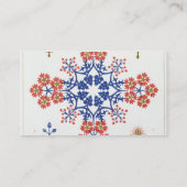 Behangselpapier, met viliet, iris en tulpenmotief, visitekaartje (Achterkant)