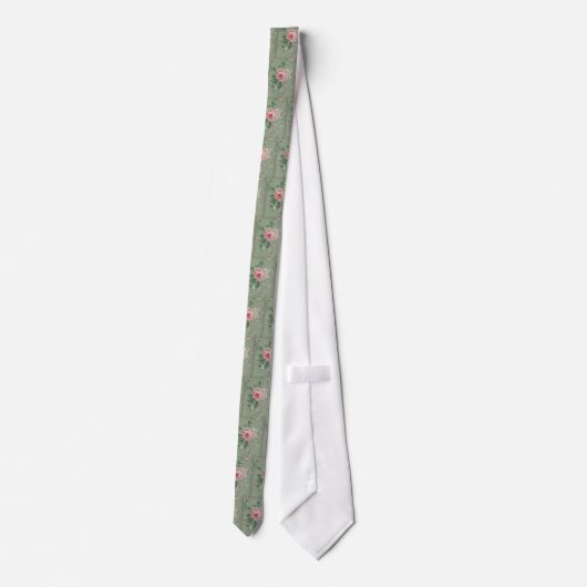 behangselpapier Sage Floral Silky Mannen Stropdas (Achterkant)