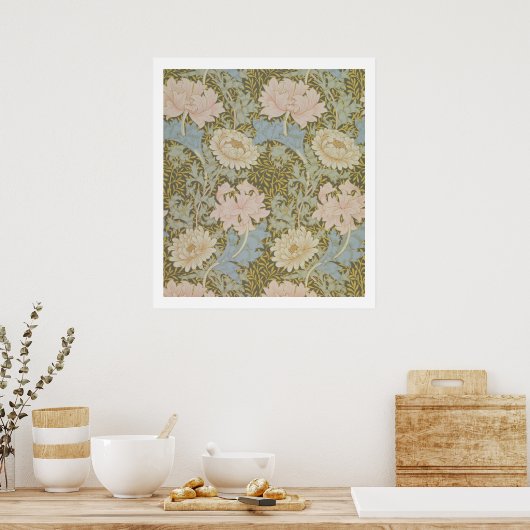 Behangselpapier voor chrysanthemum, 1876 (behangse poster (Keuken)