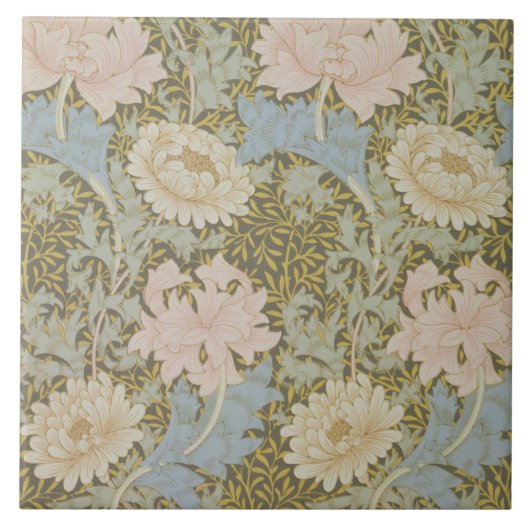 Behangselpapier voor chrysanthemum, 1876 (behangse tegeltje (Voorkant)