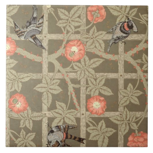 Behangselpapier voor de Trellis met een groene ach Tegeltje (Voorkant)