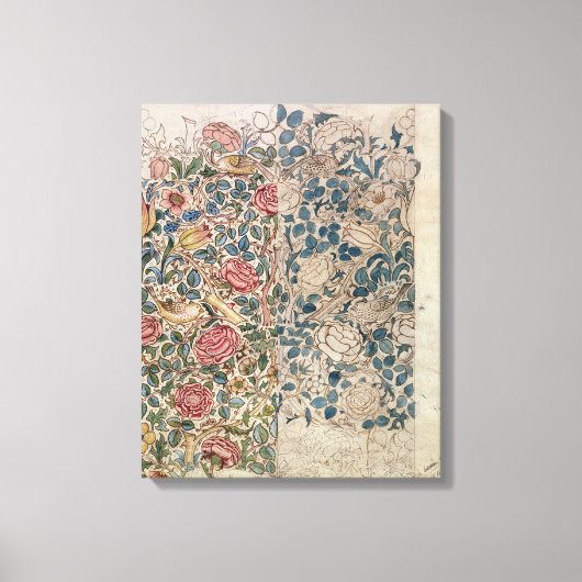 Behangselpapier voor Rozen (potlood en m/c op papi Canvas Afdruk (Voorkant)