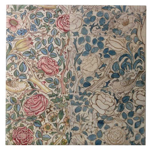 Behangselpapier voor Rozen (potlood en m/c op papi Tegeltje (Voorkant)