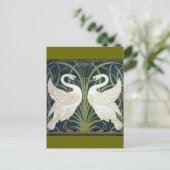 Behangselpapier voor zwaan, Rush en Iris Briefkaart (Staand voorkant)