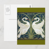 Behangselpapier voor zwaan, Rush en Iris Briefkaart (Voorkant / Achterkant)
