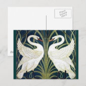 Behangselpapier voor zwaan, Rush en Iris, toegewez Briefkaart (Voorkant / Achterkant)