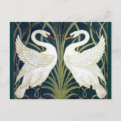 Behangselpapier voor zwaan, Rush en Iris, toegewez Briefkaart (Voorkant)