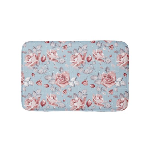 Behangselpatroon van roze rozen 2 badmat (Voorkant)