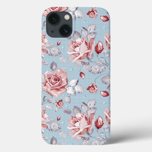 Behangselpatroon van roze rozen 2 Case-Mate iPhone case (Achterkant)
