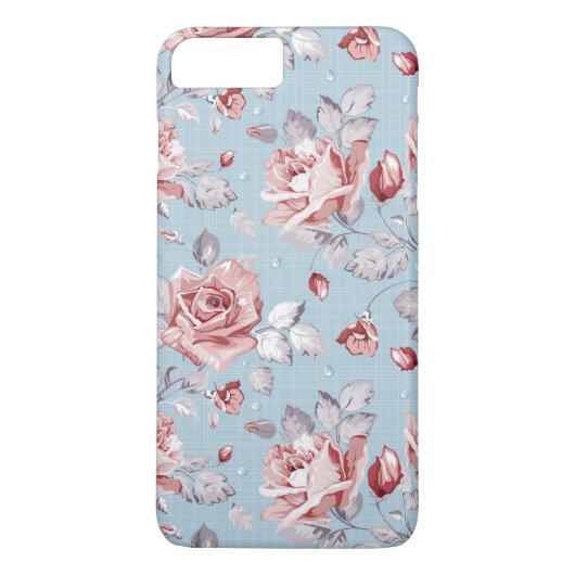 Behangselpatroon van roze rozen 2 Case-Mate iPhone case (Achterkant)