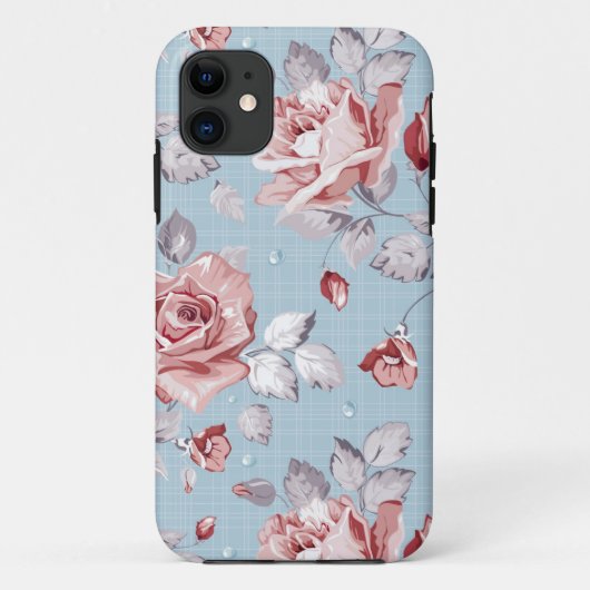 Behangselpatroon van roze rozen 2 Case-Mate iPhone case (Achterkant)