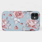 Behangselpatroon van roze rozen 2 Case-Mate iPhone case (Achterkant (horizontaal))