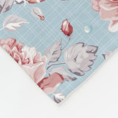 Behangselpatroon van roze rozen 2 fleece deken (Hoek)