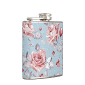 Behangselpatroon van roze rozen 2 heupfles (Rechts)