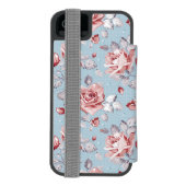 Behangselpatroon van roze rozen 2 incipio iPhone portemonnee hoesje (Agenda Achterkant)