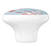 Behangselpatroon van roze rozen 2 keramische knop (Zijkant)