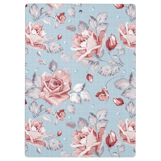 Behangselpatroon van roze rozen 2 klembord (Achterkant)