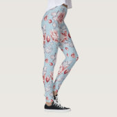 Behangselpatroon van roze rozen 2 leggings (Rechts)