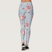 Behangselpatroon van roze rozen 2 leggings (Achterkant)