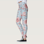Behangselpatroon van roze rozen 2 leggings (Links)