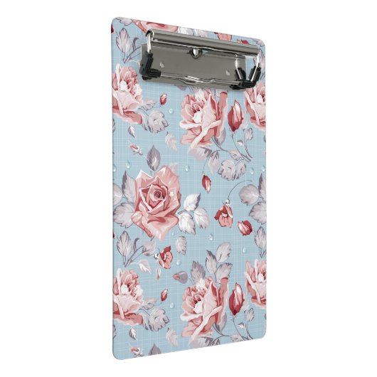 Behangselpatroon van roze rozen 2 mini klembord (Schuin)