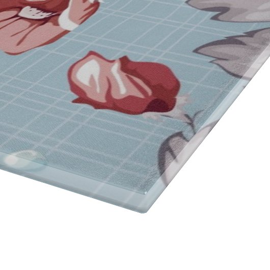 Behangselpatroon van roze rozen 2 snijplank (Hoek)