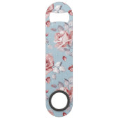 Behangselpatroon van roze rozen 2 speed flessenopener (Voorkant)