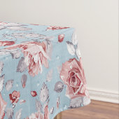 Behangselpatroon van roze rozen 2 tafelkleed (Voorbeeld)