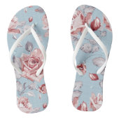 Behangselpatroon van roze rozen 2 teenslippers (Voetbed)