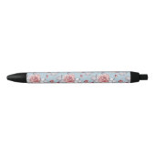 Behangselpatroon van roze rozen 2 zwarte inkt pen (Voorkant)