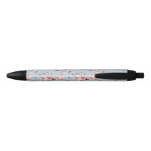Behangselpatroon van roze rozen 2 zwarte inkt pen (Achterkant)