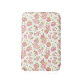 Behangselpatroon van roze rozen 3 badmat (Voorkant Verticaal)