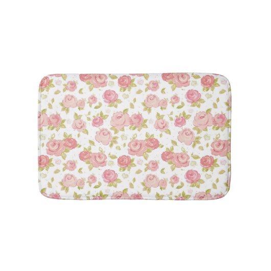 Behangselpatroon van roze rozen 3 badmat (Voorkant)
