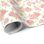 Behangselpatroon van roze rozen 3 cadeaupapier (Rol Hoek)