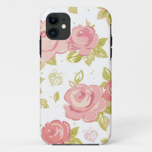 Behangselpatroon van roze rozen 3 Case-Mate iPhone case