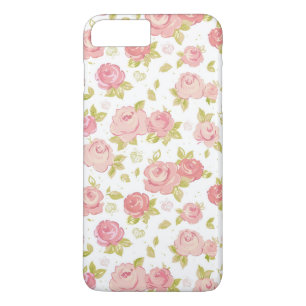 Behangselpatroon van roze rozen 3 Case-Mate iPhone case