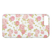 Behangselpatroon van roze rozen 3 Case-Mate iPhone case (Achterkant (Horizontaal))